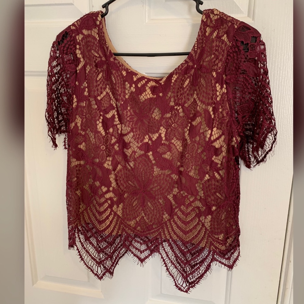 Express lace semi cropped blouse